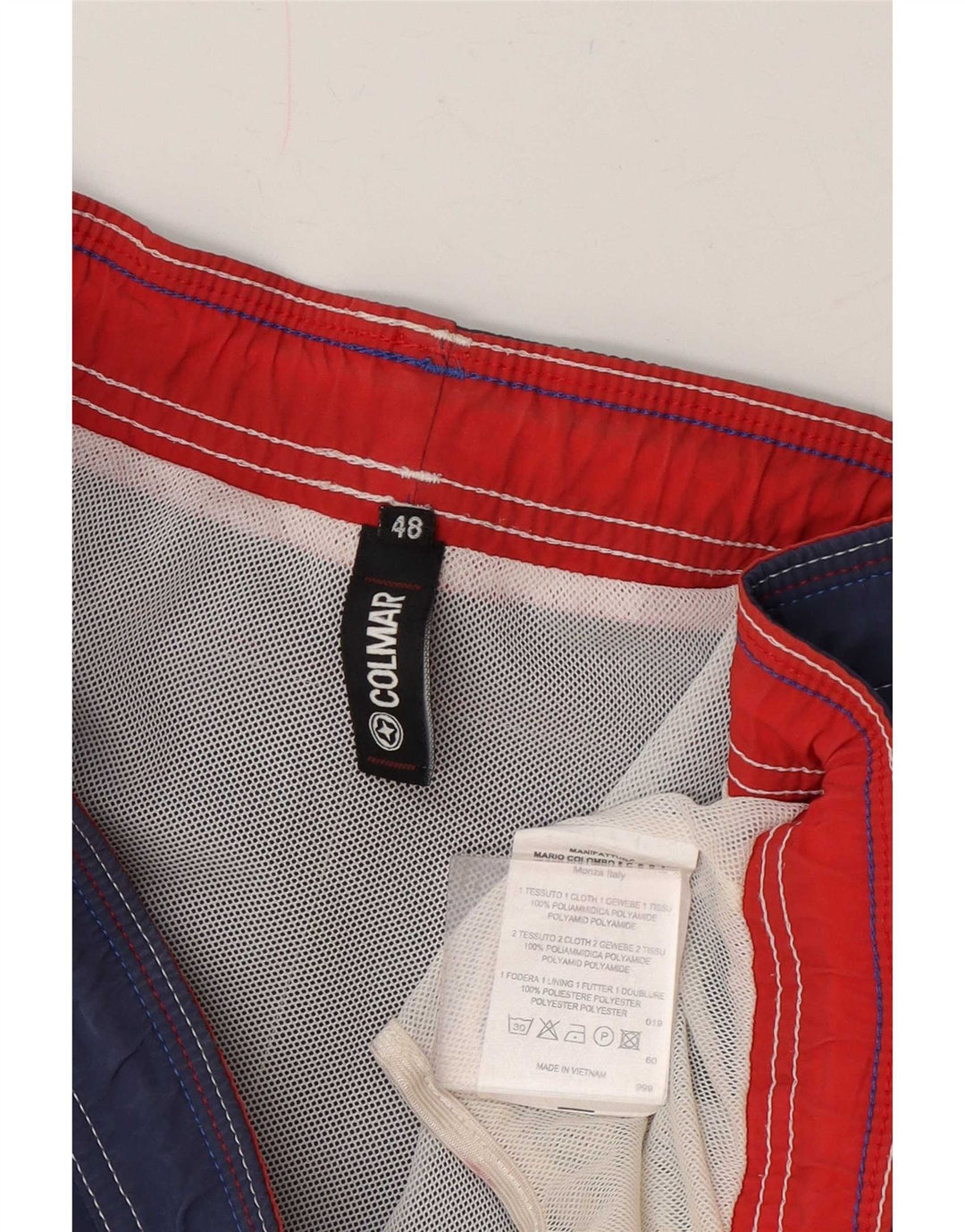 Colmar Grafiske badeshorts til mænd IT 48 Mellem marineblå polyamid