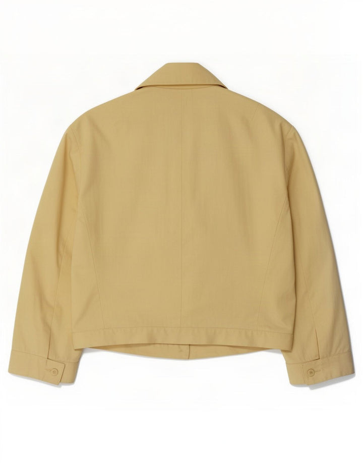 Gianfranco Ferre Dame Crop Bomber Jacket IT 44 Medium Gul Bomuld