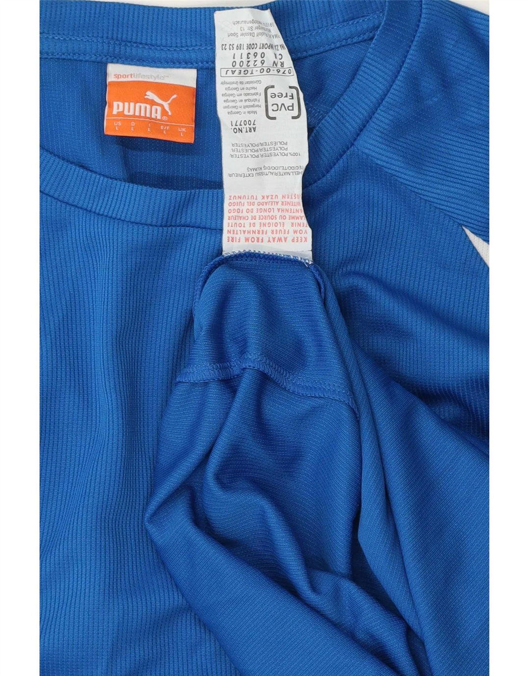 Puma Herre Top Langærmet Stor Blå Stribet Polyester