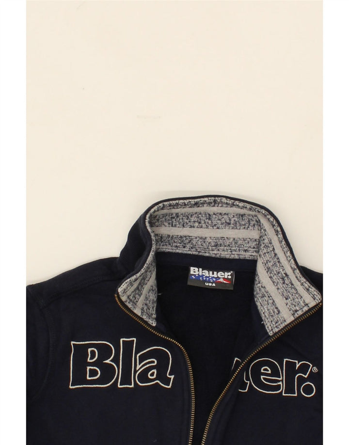 BLAUER Boys Graphic Tracksuit Top Jacket 9-10 Years Navy Blue Cotton Vintage Blauer and Second-Hand Blauer from Messina Hembry 