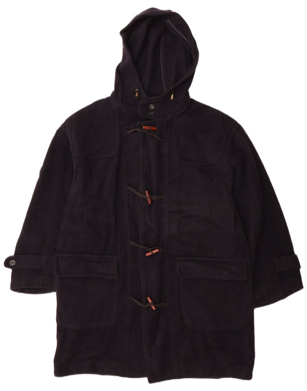 VINTAGE Herre Hooded Duffle Coat IT 54 2XL Navy Blue