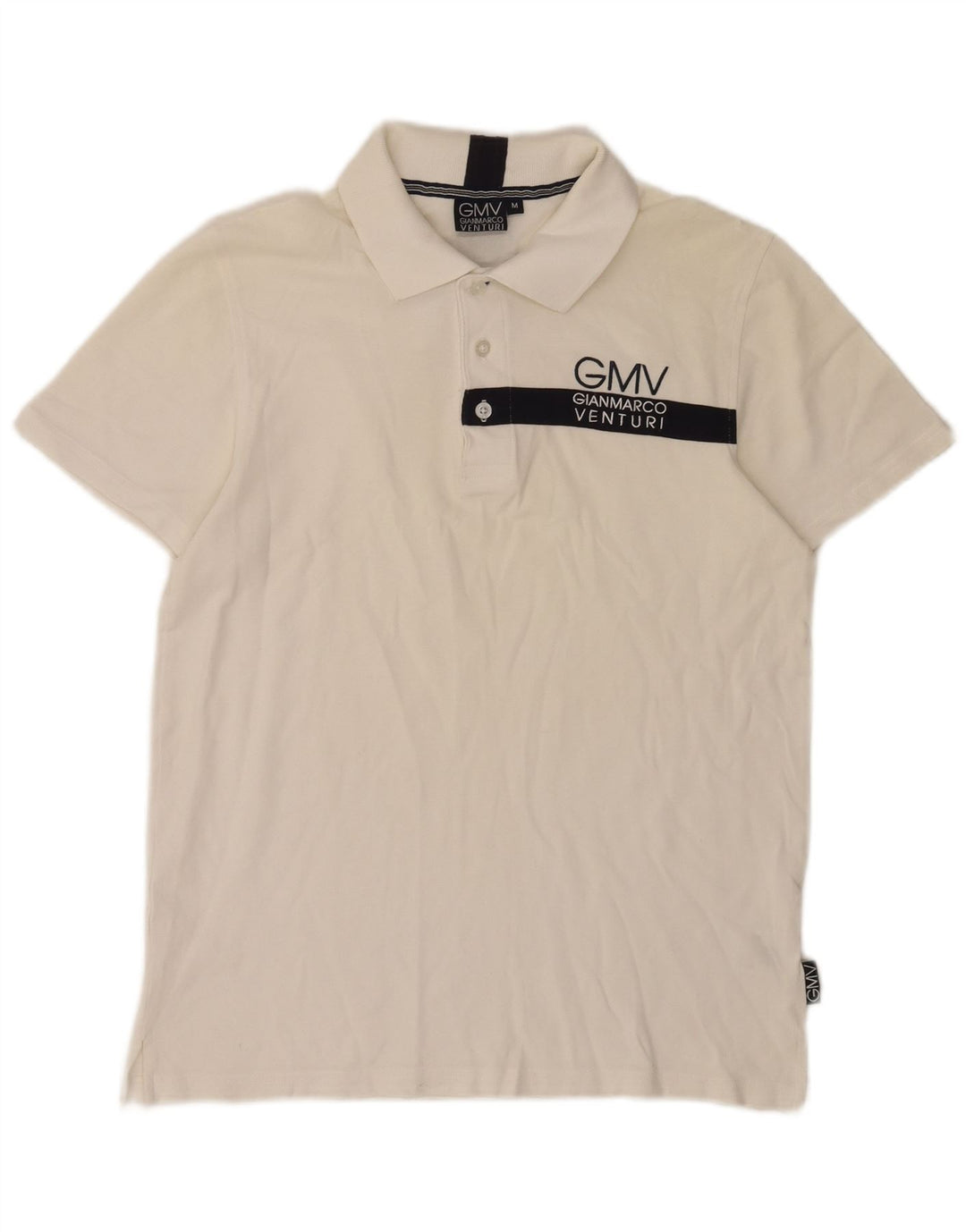 Gianmarco Venturi Herre grafisk poloshirt Medium hvid bomuld