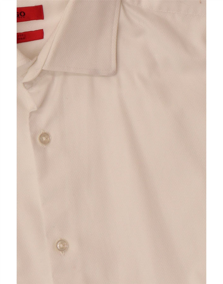 HUGO BOSS Herre Slim Fit Skjorte Str. 38 15 Medium White