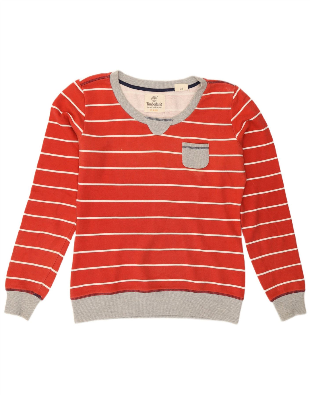 Timberland Womens Oversized Sweatshirt Jumper UK 10 Lille rødstribet