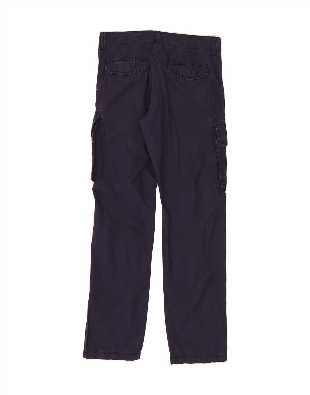 BENETTON Womens Straight Cargo Trousers IT 44 Medium W30 L32 Navy Blue Vintage Benetton and Second-Hand Benetton from Messina Hembry 