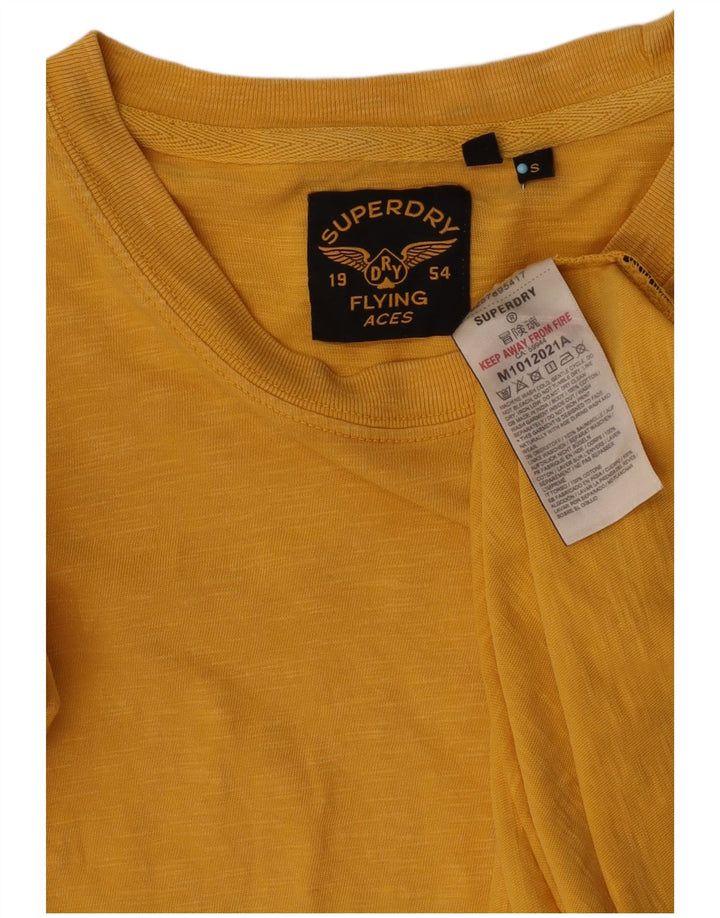 Superdry Grafisk T-shirt top til mænd, lille gul bomuld