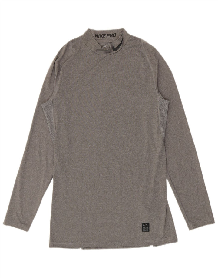 Nike Herre grafisk top langærmet stor grå polyester