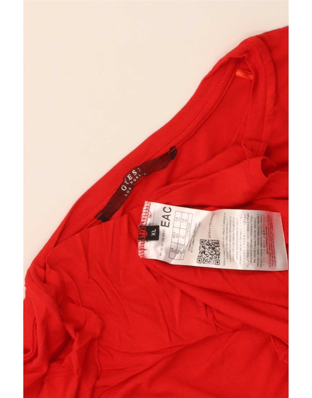 Guess Dame T-Shirt Top UK 16 Large Red Viscose