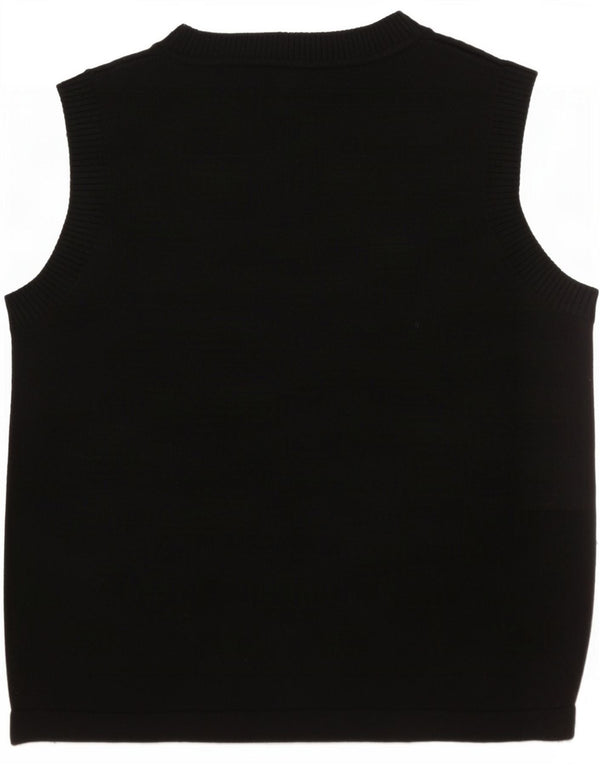 Marks & Spencer Dame Crop Vest Tank Top UK 10 Small Black Polyester