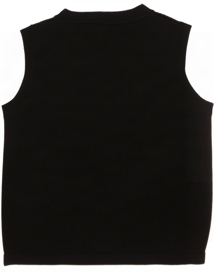Marks & Spencer Dame Crop Vest Tank Top UK 10 Small Black Polyester