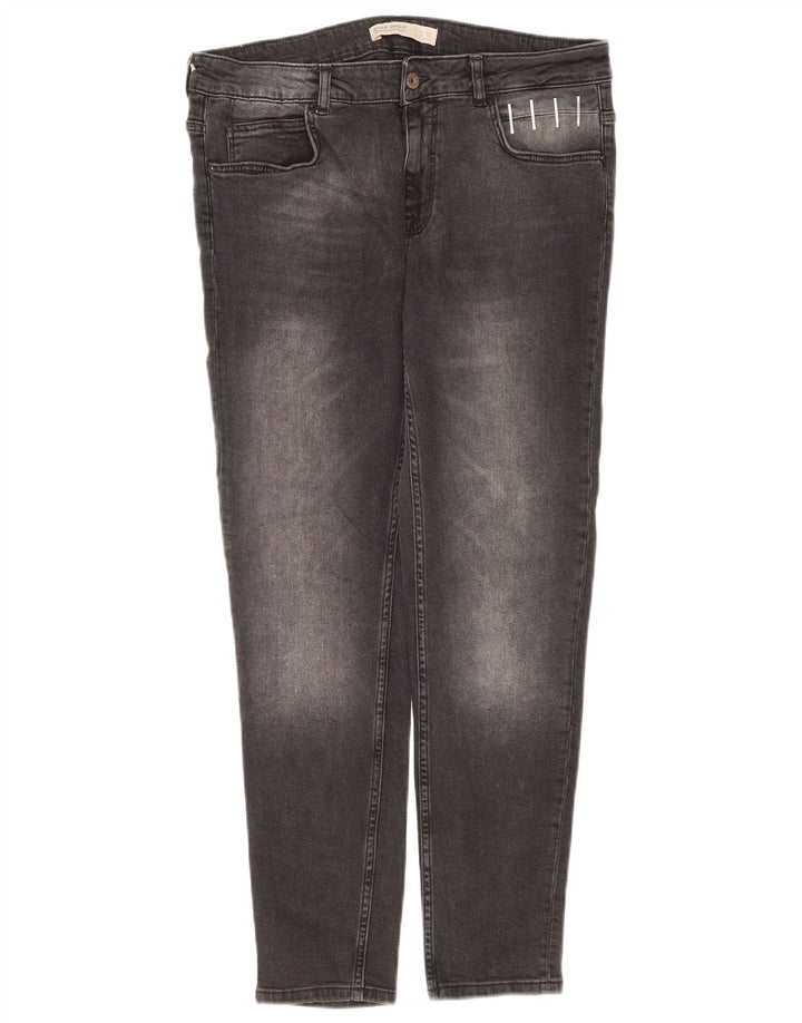 Zara Dame Slim Jeans EU 42 Large W32 L27 Grå Bomuld