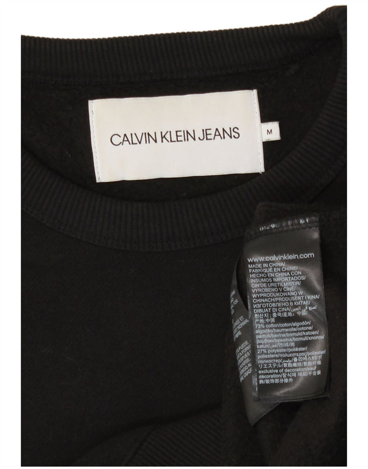 Calvin Klein Jeans Herre Grafisk Sweatshirt Jumper Medium Sort Bomuld