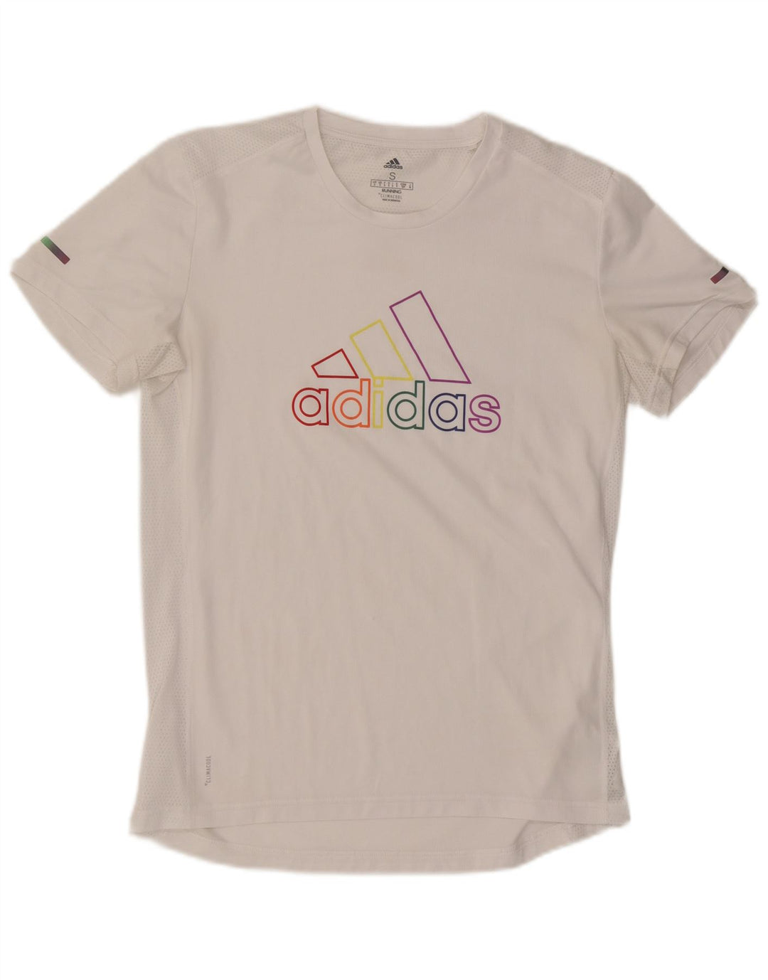 Adidas Running Graphic T-Shirt Top Medium White Polyester