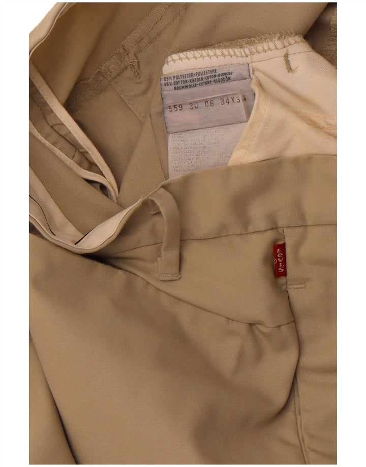 LEVI'S Lige Chinobukser til mænd W34 L34 Beige Polyester