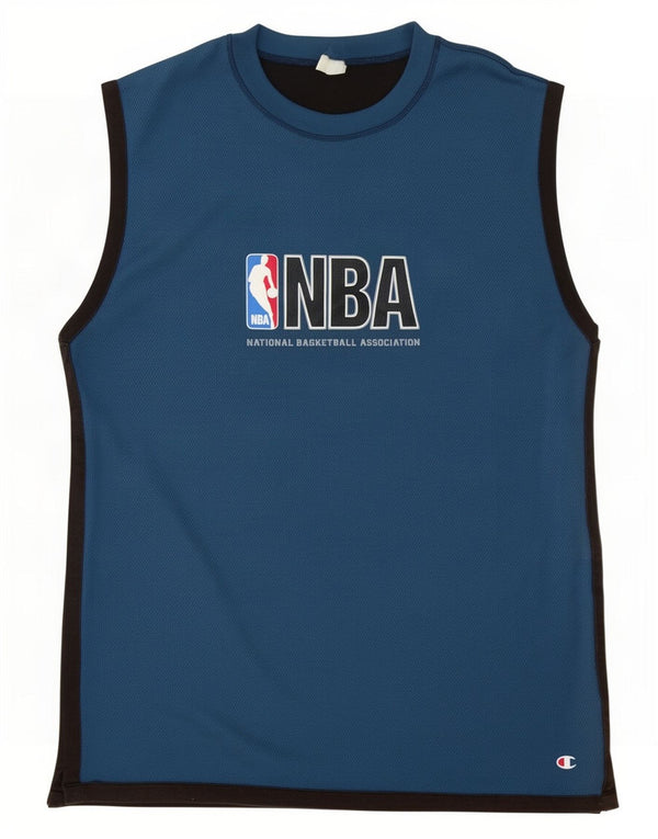 Champion Mens NBA Graphic Vest Top XL Navy Blue Colourblock