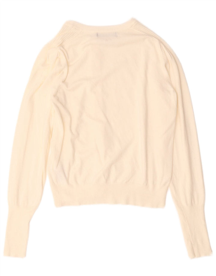 Marks & Spencer Dame Cardigan Sweater UK 12 Medium Off White Viscose