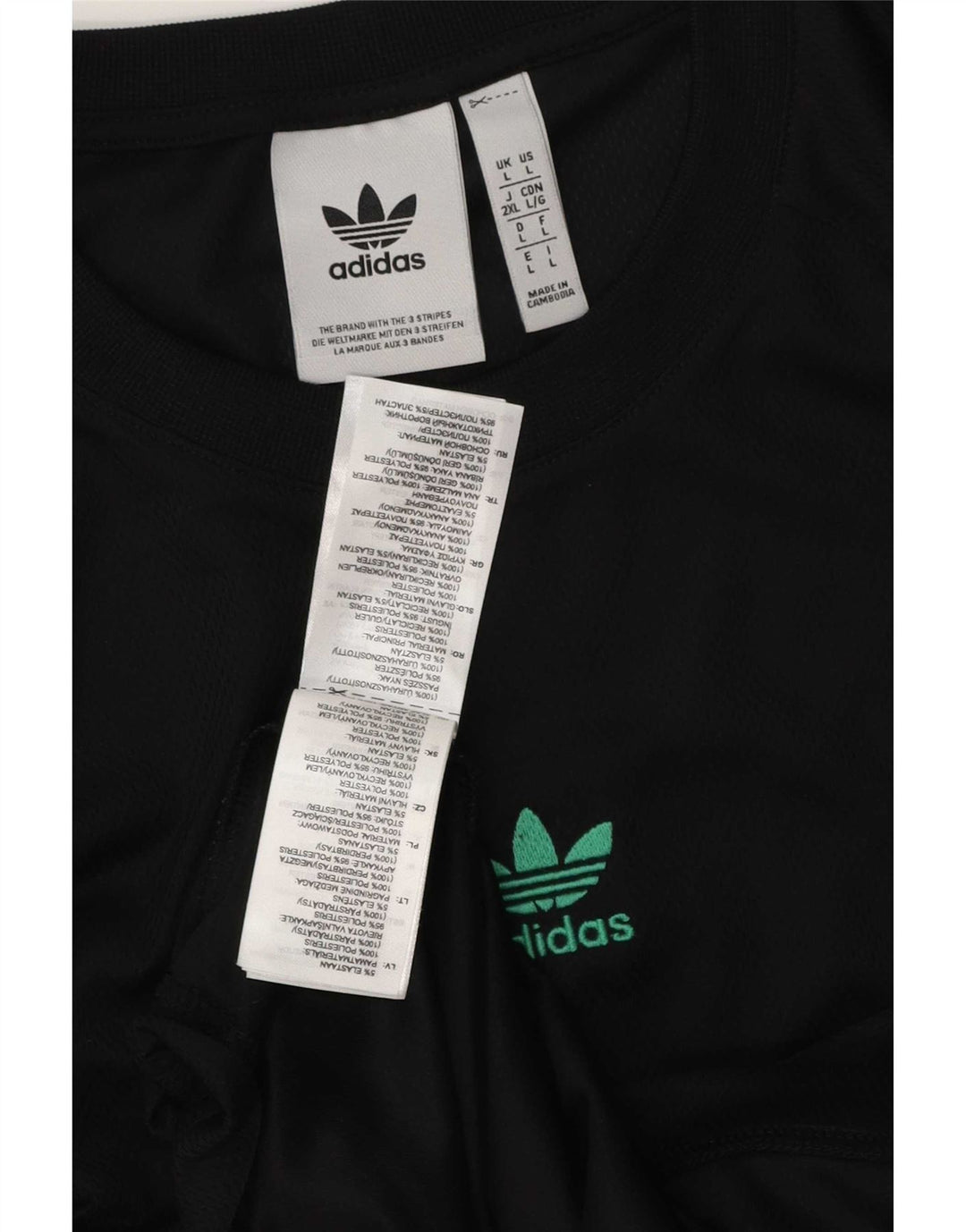 Adidas Herre T-Shirt Top Stor Sort Argyle/Diamond Polyester