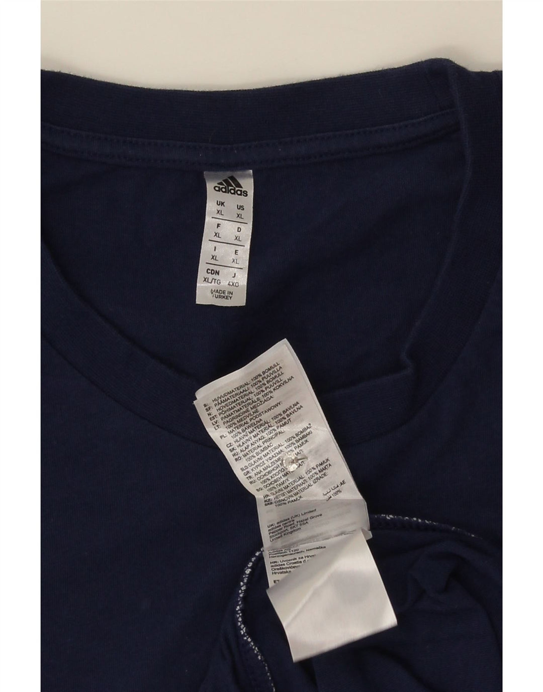 Adidas herre T-shirt top XL marineblå bomuld