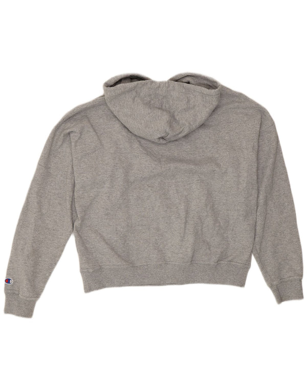 Champion Dame Grafisk Oversized Hoodie Jumper UK 14 Medium Grey Flecked