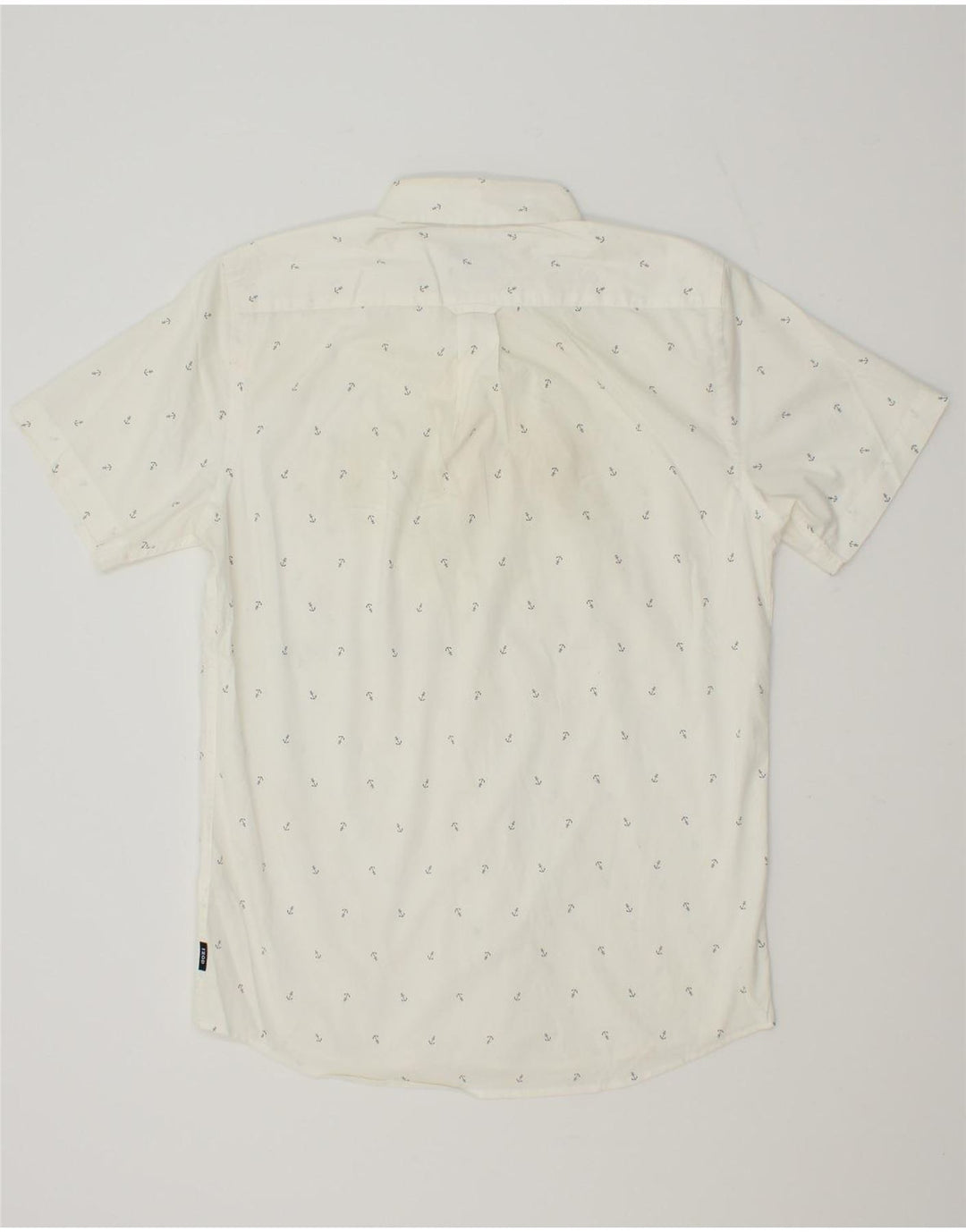 IZOD Mens Stretch Poplin Short Sleeve Shirt Small White Spotted Cotton Vintage Izod and Second-Hand Izod from Messina Hembry 