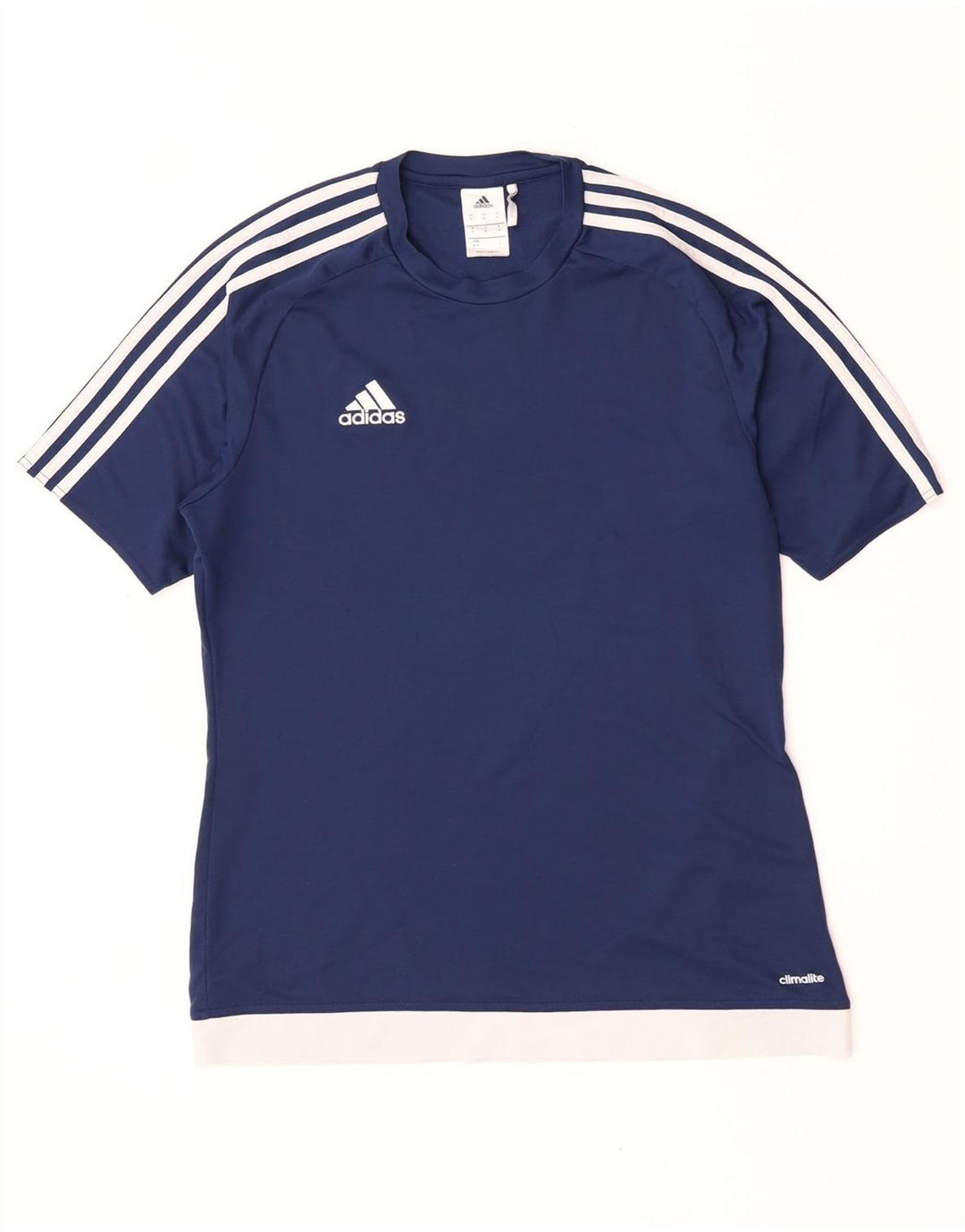 Adidas Herre Climalite T-Shirt Top Medium Marineblå Colourblock Polyester