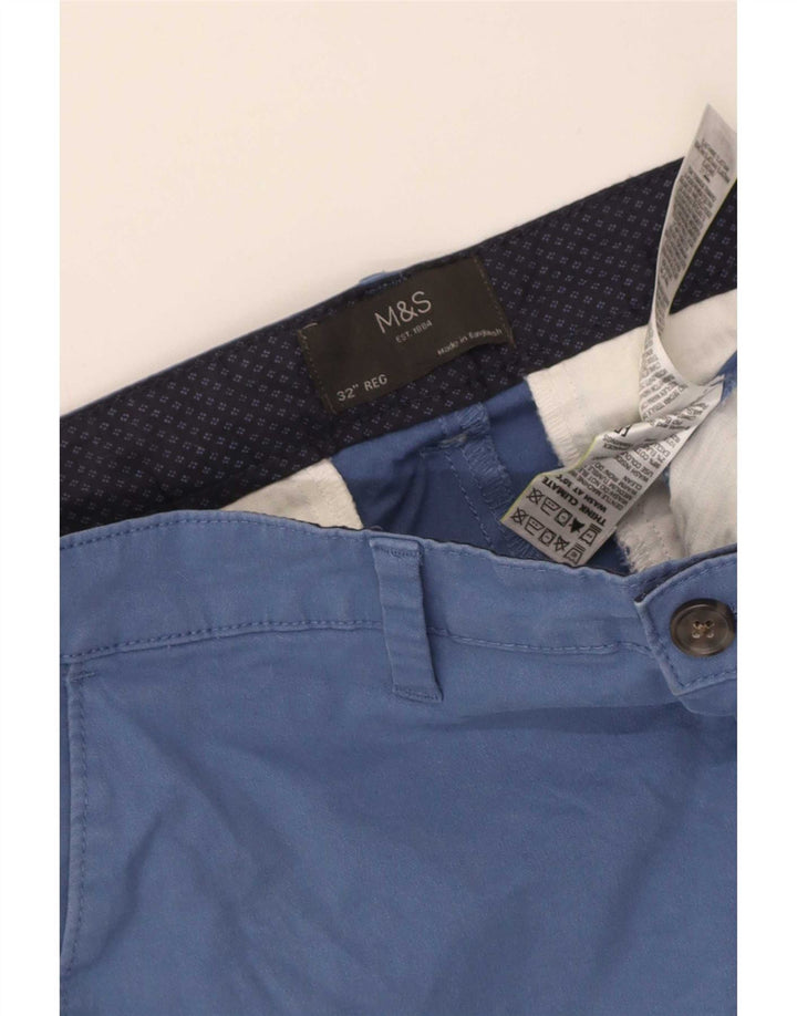 Marks & Spencer Herre Chino Shorts W32 Medium Blue Bomuld
