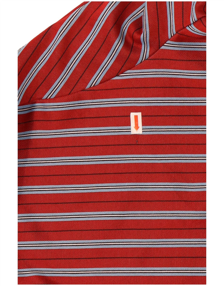 Zara Womens Crop Top Langærmet UK 14 Medium Rødstribet