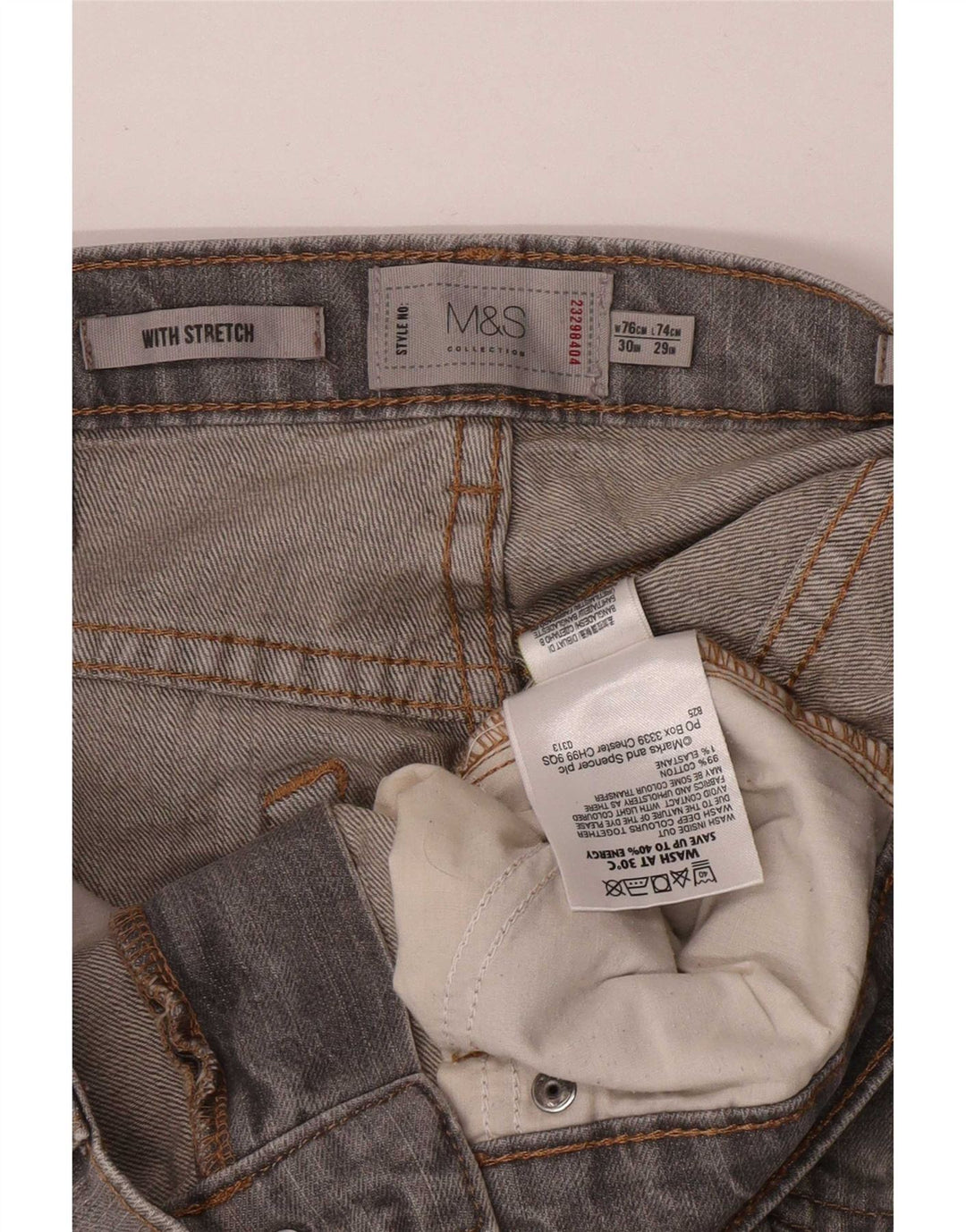 Marks & Spencer Straight Jeans til kvinder W30 L29 Grå Bomuld