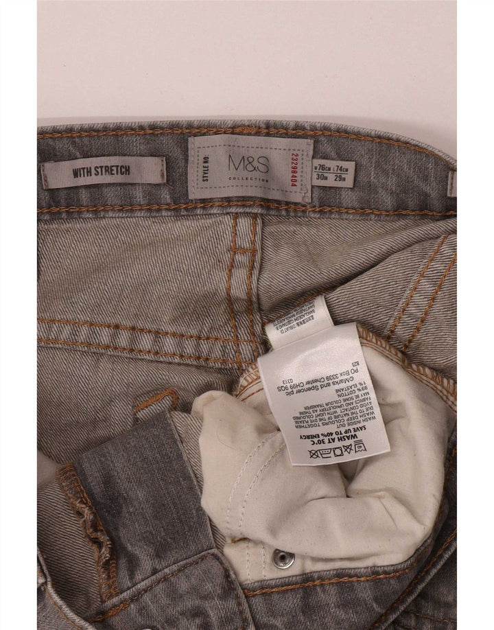 Marks & Spencer Straight Jeans til kvinder W30 L29 Grå Bomuld