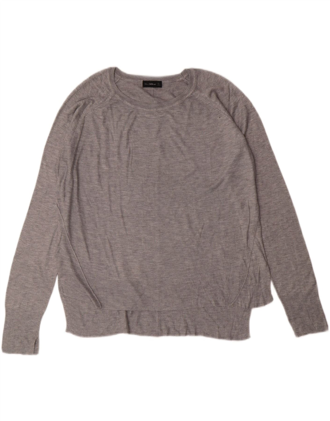 ZARA Womens Boat Neck Jumper Sweater UK 16 Large Grey Vintage Zara and Second-Hand Zara from Messina Hembry 