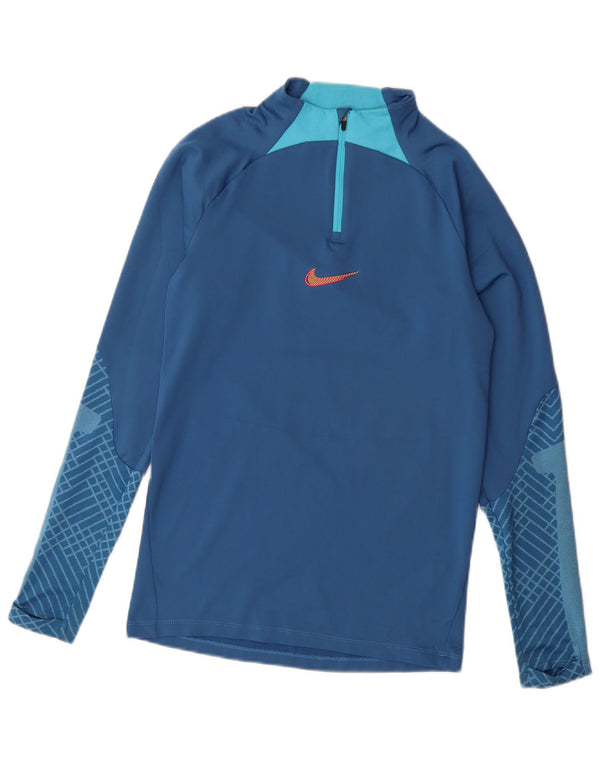 Nike Herre Dri Fit Slim Pullover Træningsdragt Top XS Blå Geometrisk