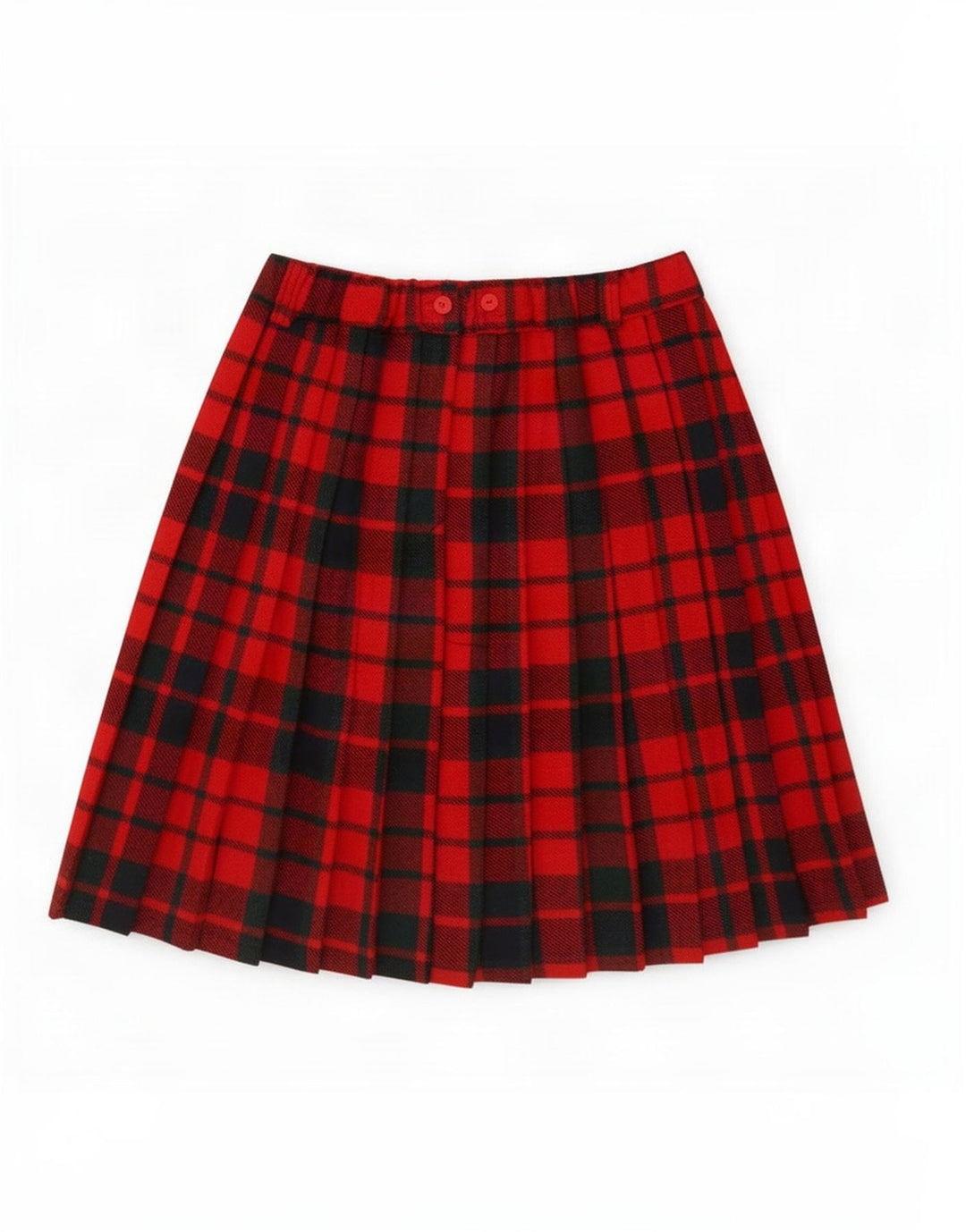 Vintage plisseret nederdel til kvinder IT 42 Medium W32 Rød Plaid
