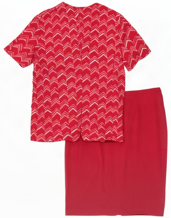 Luisa Spagnoli Dame 4-knap 2-delt nederdelsæt IT 50 XL W36 Pink Bomuld