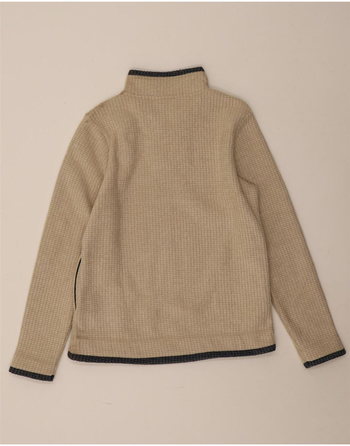 Weird Fish Dame Zip Neck Fleece Jumper UK 12 Medium Beige Polyester