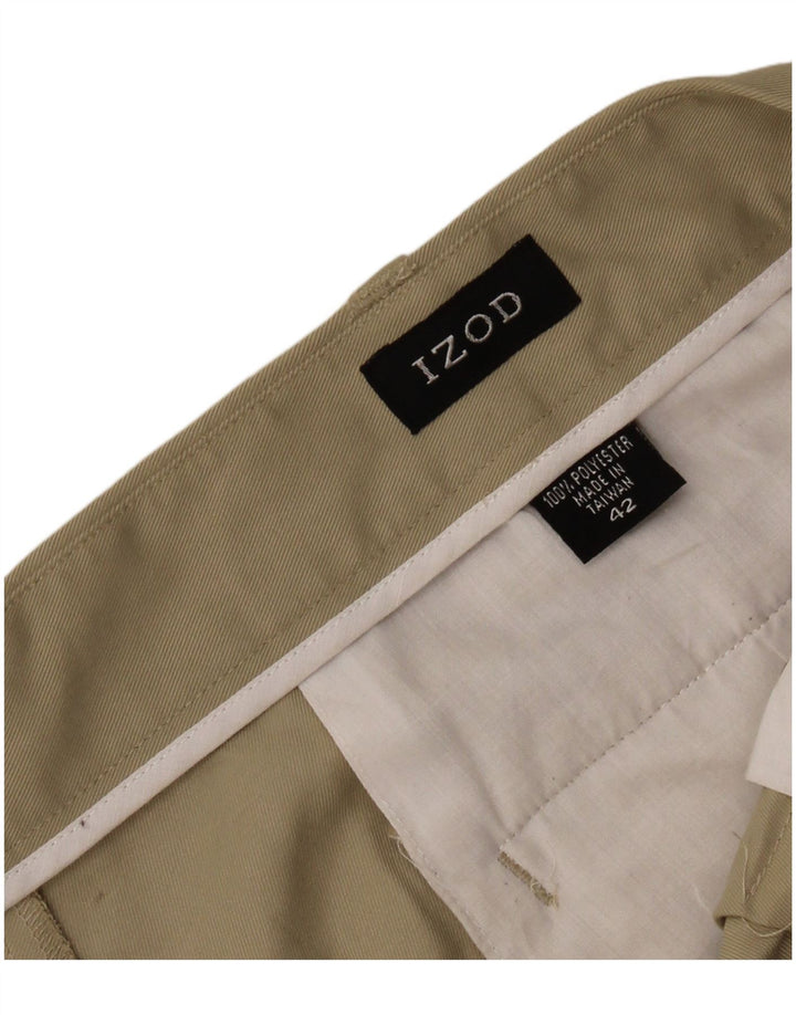 IZOD Herre Pegged Chino Shorts W42 2XL Khaki Polyester