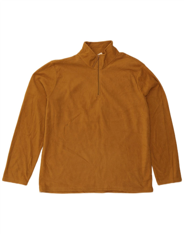 Mountain Warehouse Herre Zip Neck Fleece Jumper Stor Brun Polyester