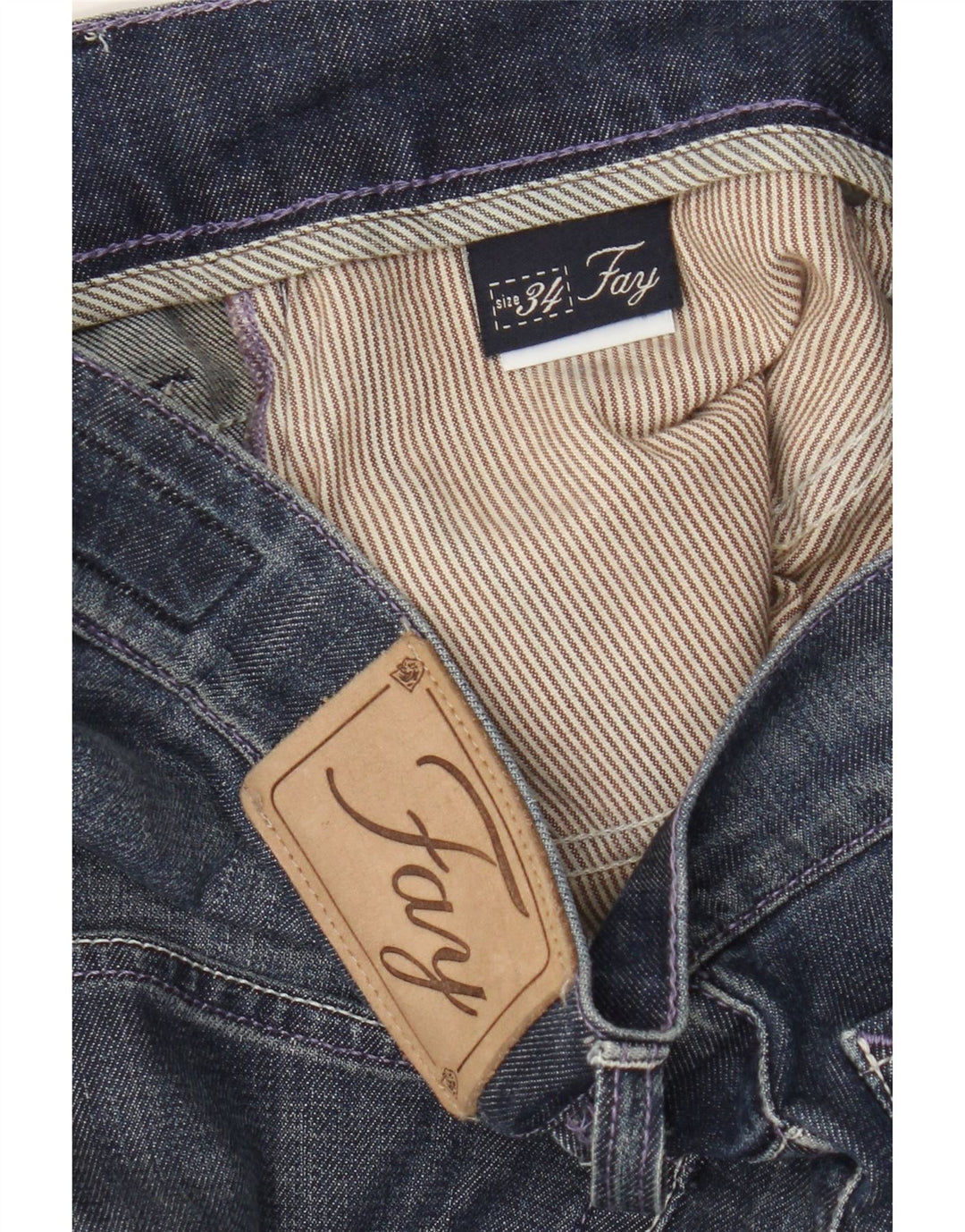 Fay Mens Slim Jeans W34 L33 Blå Bomuld