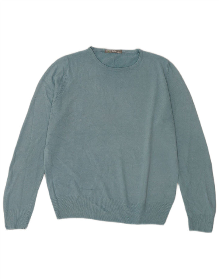 Marks & Spencer Dame sweater med rund hals DK 14 Stor blå akryl