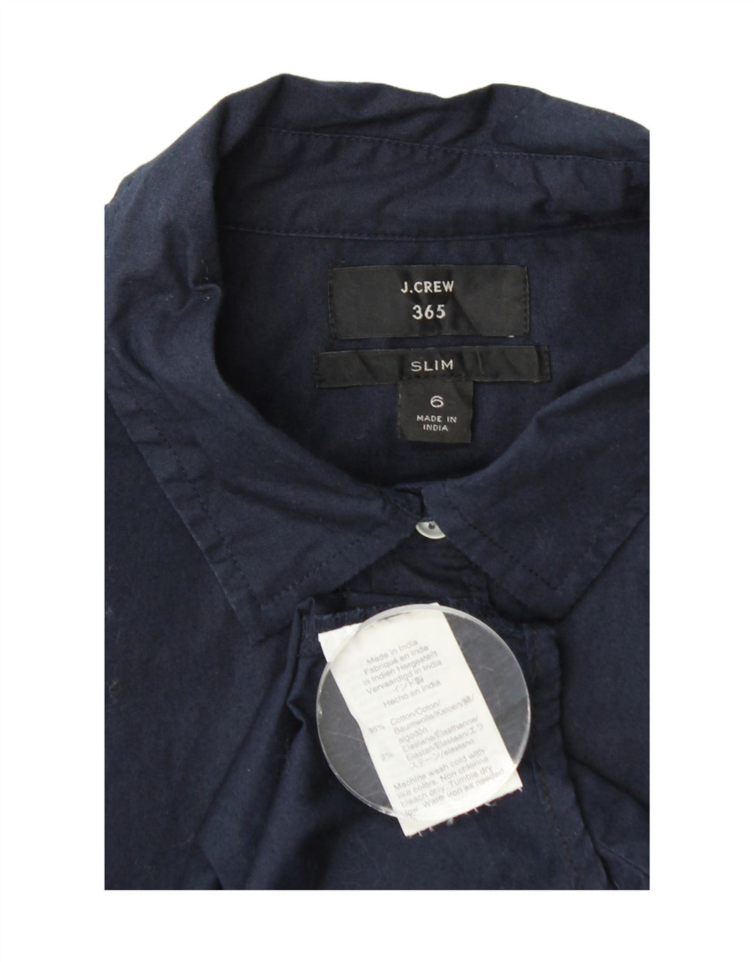 J. Crew Womens 365 Slim Shirt US 6 Medium Navy Blue Cotton