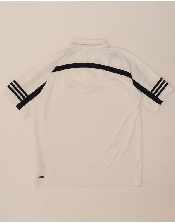 Adidas Climalite poloshirt til mænd, UK 40/42 Medium White Colourblock