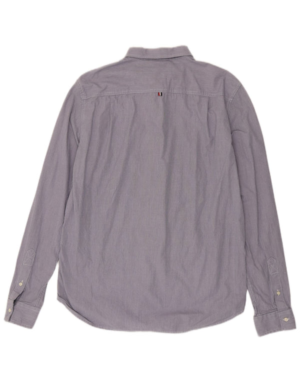 Superdry herreskjorte XL blå nålestribet bomuld