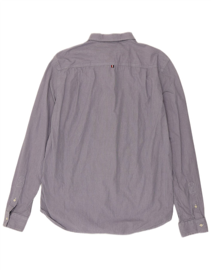 Superdry herreskjorte XL blå nålestribet bomuld