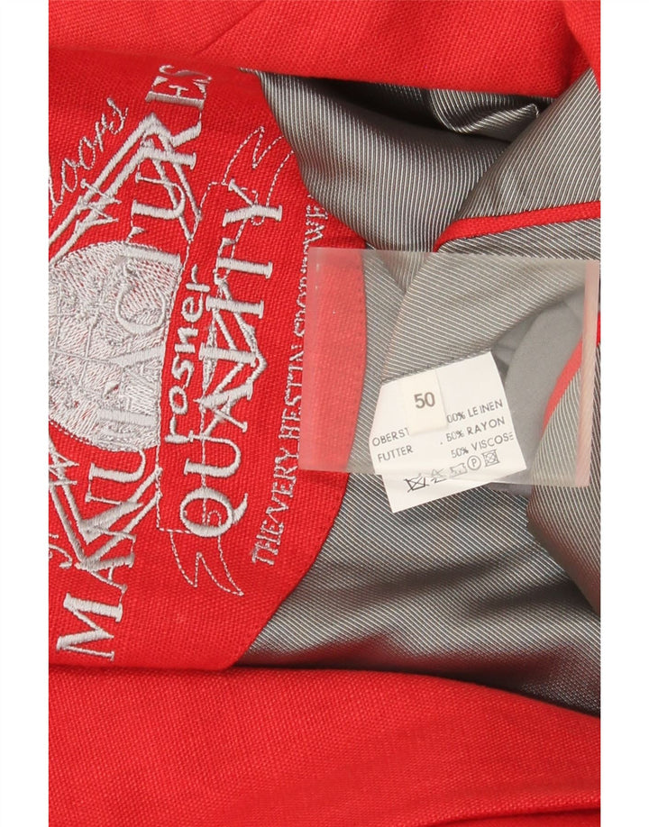 Vintage herre 2-knaps blazerjakke IT 50 Stor rød linned