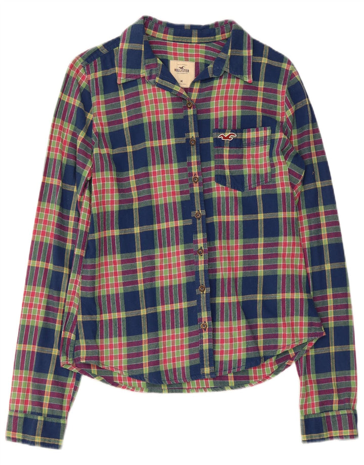 HOLLISTER Flanelskjorte til kvinder UK 12 Medium Flerfarvet Plaid Bomuld