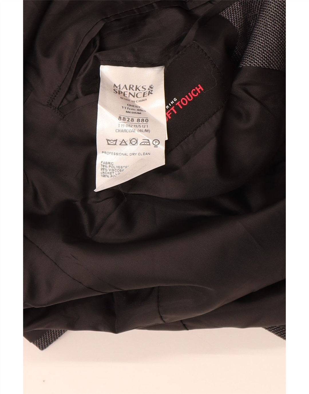 MARKS & SPENCER Herre 2-knaps blazerjakke UK 46 XL Grå polyester