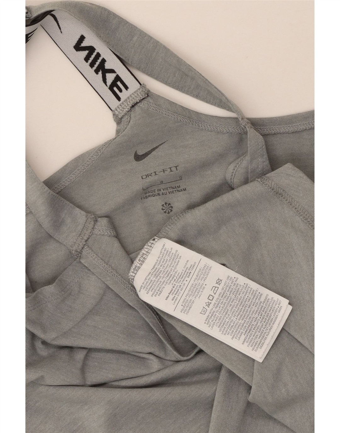 Nike Dame Dri Fit Grafisk Vest Top UK 14 Large Grå Polyester