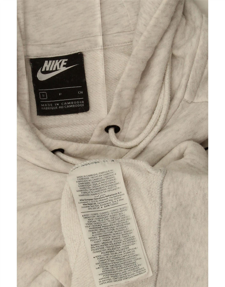 NIKE Womens Hoodie Jumper UK 10 Small Grey Cotton