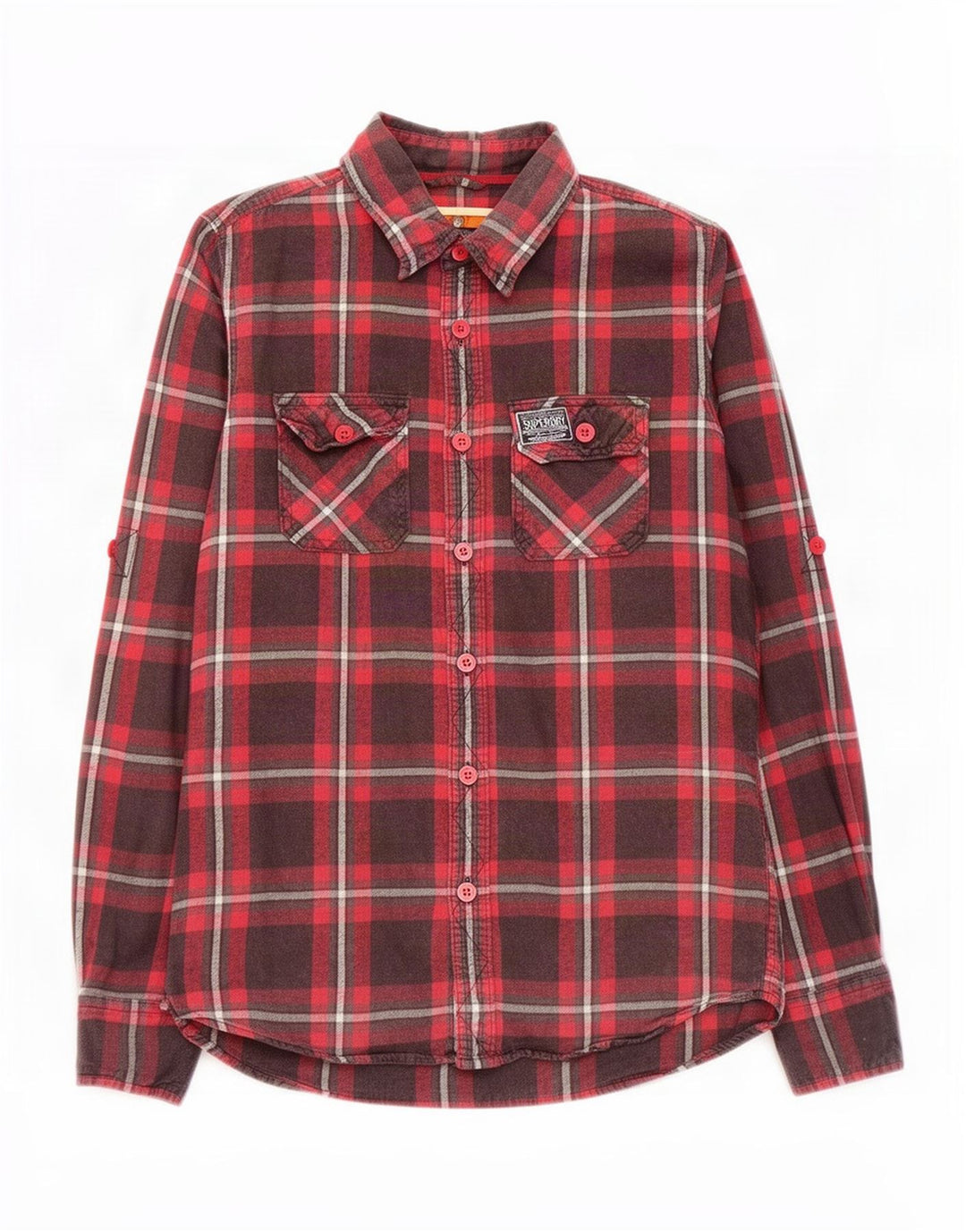 Superdry Flanelskjorte til mænd, stor rød ternet bomuld
