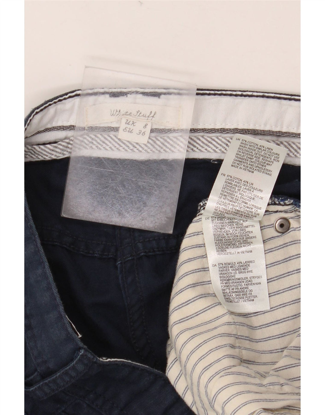 WHITE STUFF Kvinder Casual Shorts UK 8 Small W32 Marineblå Bomuld