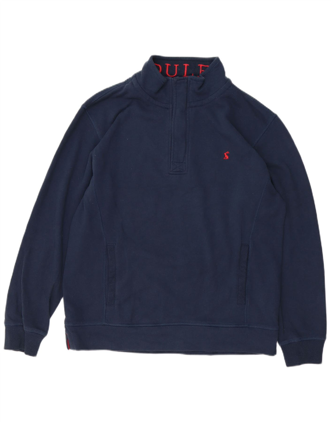 Joules Herre Button Neck Sweatshirt Jumper Medium Navy Blue Bomuld